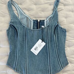 We wore what Denim corset top